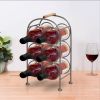 20 Inch Industrial Wine Rack Holder, Arched Iron Frame, 6 Bottle Storage, Gunmetal Gray
